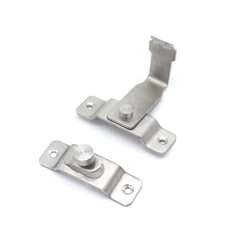 Chiusura della porta, cancello in acciaio inossidabile Chiusura a scatto ad angolo retto di 90 gradi Accessori con viti per porta scorrevole del fienile, bagno, porta del bagno,(grande, 5 pezzi)