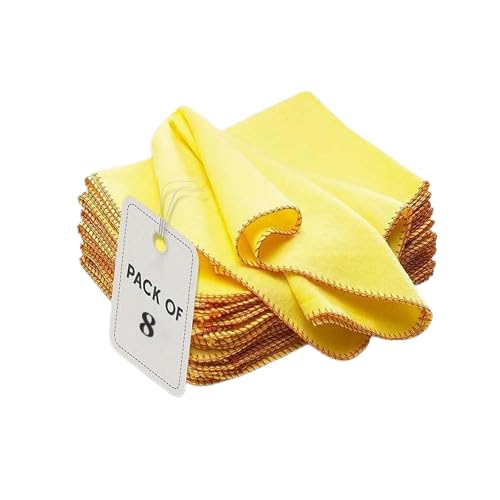 Hieftan Large Professional Jumbo Duster | Washable Reusable Surface Cleaner 100% Cotton Home Glass Car Window Kitchen Heavy Duty Cleaning and polishing cloth | Size: 35X45CM (14"X18") (Pack of 8)