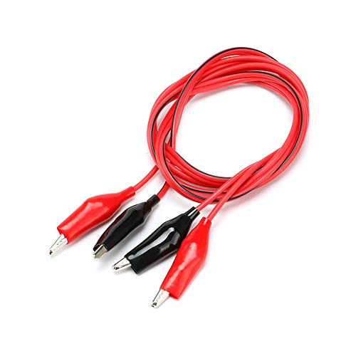 Image of 2 Groups 1M Alligator Clips Electrical, Insulated Test Leads for Precise Electrical Testing, Circuit Connection, Experiment - Durable and Multifunctional (Red & Black) line
