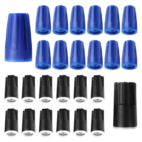 Jaqperd 24 Conectores de Alambre Impermeables, Tuercas Torcidas Azules/Negras para Iluminación de Paisaje, Terminal De Empalme Eléctrico