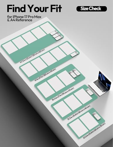 Image of YSAGi Leather Desk Protector, Office Mat, Large Mouse Mat, Non-Slip PU Leather Blotter, Laptop Desk Pad, Waterproof Writing Pad for Office and Home (Green-Blue, 47.2 inch x 23.6 inch)