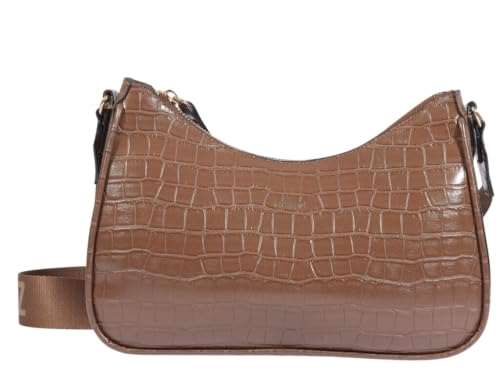 Bolsa Tiracolo Pequena Marrom Croco Schutz Marrom Feminina