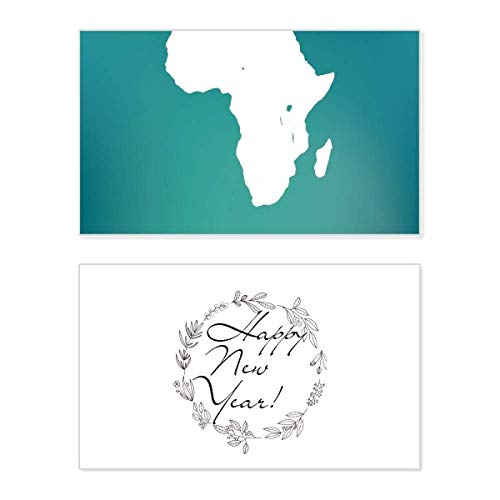 Tarjeta de Año Nuevo con mapa de África en silueta para felicitación conmemorativa