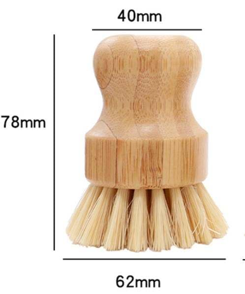 Image of Wooden Dish Brush and Natural Loofah Sponge (2 inches) Sets, 3Pcs, Sisal Dish Brushes, Eco-Friendly Natural Dish Washing Brush for Dishwashing Cast Iron Pots Pans Skillet Vegetables Sink, Set of 3