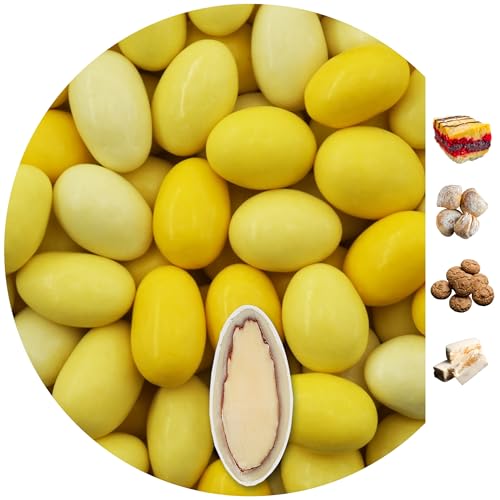 EinsSein 1kg Peladillas de Chocolate boda Varios gustos Mix amarillo | grageas de almendra bautismo, bautizo, bautizos, comunion, comunión, fiesto, evento niño | Confetti Candybar | Regalos para