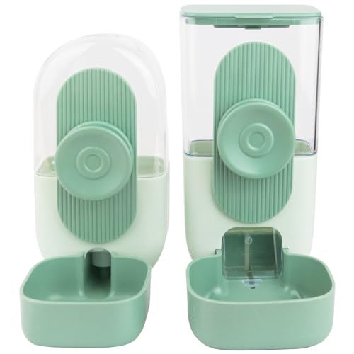 HENYEER Automatischer Futter und Wasserspender für Haustiere,Hängend Futterspender, Automatischer Futterspender für Kleine Haustiere - Kaninchen, Frettchen, Katzen, Hunde, Vögel(grün)