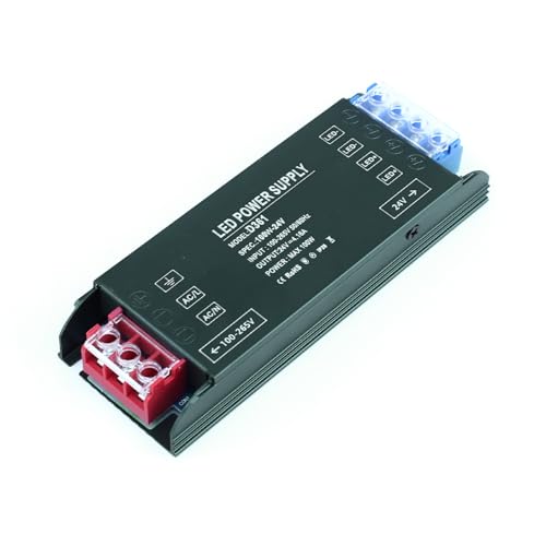 KSIBNW Transformador 220V a 24V Fuente Alimentacion, Ultra Fino LED Alimentación AC 220V a DC 24V 4,2A 100W Driver de Bajo Tensión Controlador de Voltaje Constante Conmutación Compacto para Tira LED