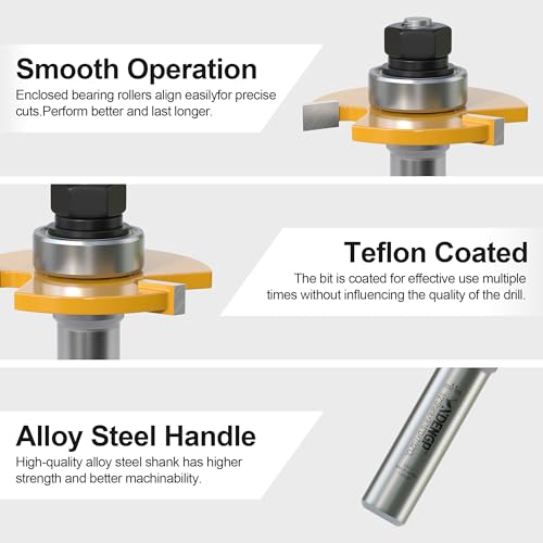 Image of 1 /2 Shank 3 Wing Slotting Cutter Router Bit for T-Molding Slot Cutting | 7 /32 inch Carbide Height