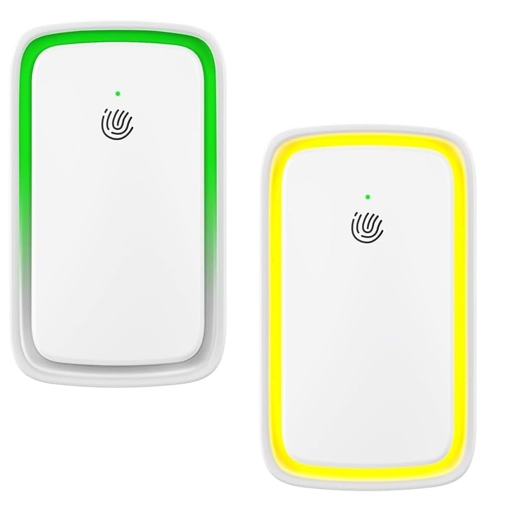 2 Pack Air Ionizers for Home Negative Ion Air Purifier Plug In with Nightlight Quiet Air Cleaner for Bedroom, Office, Kitchen, Portable Air Filter Odor, Smoke Dust, Pets