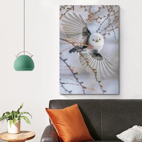 Poster mésange à queue allongée 60x90 décoration murale suspendue moderne - 4