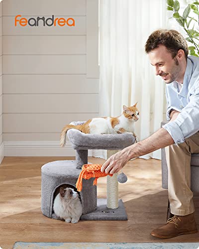 Feandrea Cat Tree, Cat Tower With Sisal-Covered Scratching Post, Cat Condo With Padded Perch, For Small Spaces, Kittens, Light Gray Upct50W #TOP1