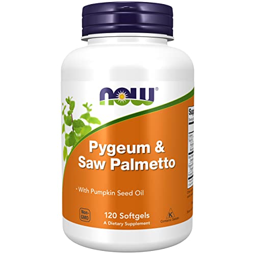 Now Foods, Pygeum & Saw Palmetto, 120 Cápsulas blandas, Probadas en Laboratorio, Aceite de Semilla de Calabaza, Saw Palmetto, Sin Gluten, Sin Soja