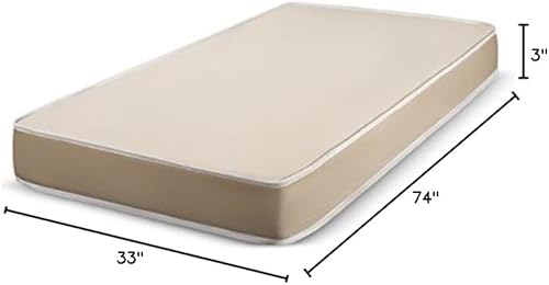 Miniatura 3 de Fortnight Bedding - Colchón de tela con espuma de 3 pulgadas para caravana, cuna, plegable, cama de invitados y cama de día