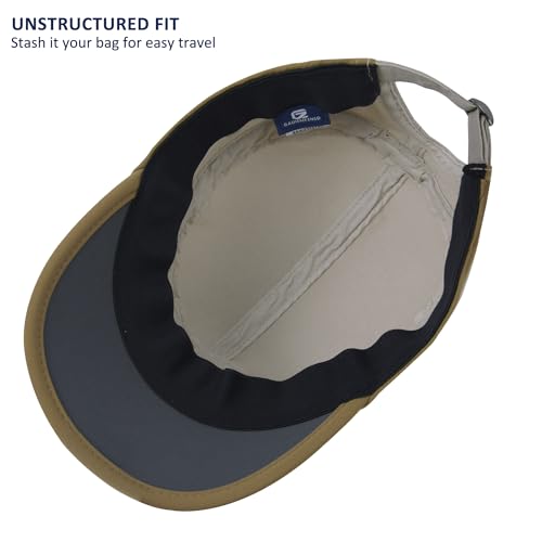 Image of GADIEMKENSD Stretch Army Cap Cadet Military Hats Flat Top Baseball Cap Short Bill Breathable