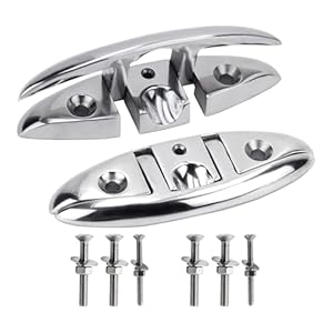 TOPFROP Sturdy Stainless Steel Foldable Deck Cleat Bolts Portable Accessory for Kayaking Enthusiasts Sturdy Marine Hardware