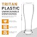 BETTERFUN Unbreakable Tritan-Plastic Beer Glasses Tumbler Set of 2-16 oz - Dishwasher Safe Pilsner Beer Cups Set for Party, Pool, Birthday Gifts