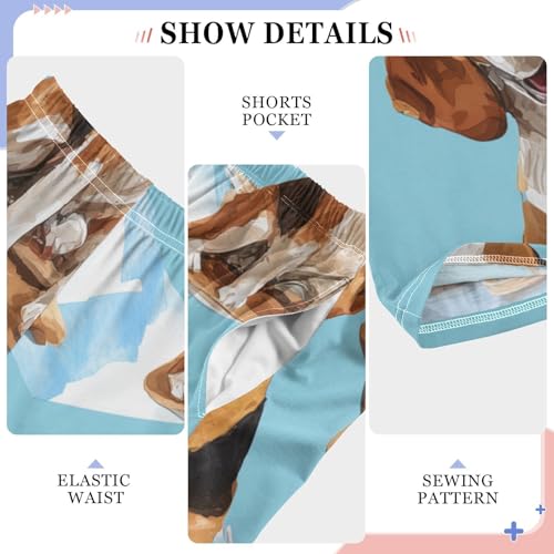 ZZXXB Beagle Orange Juice Boys Long Pants Soft Trousers Elastic Waist Kids Lounge Bottoms with Pockets S-XL4