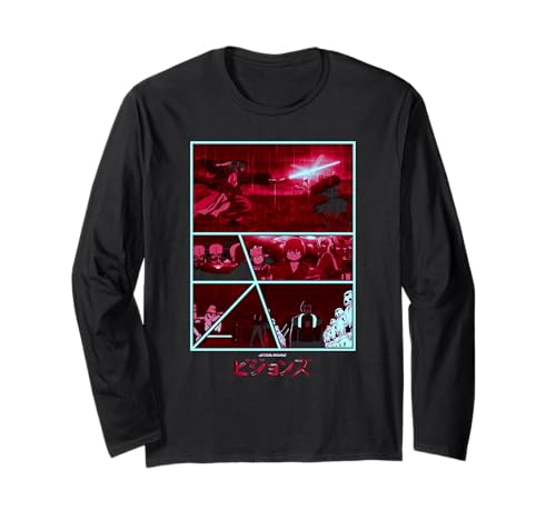 T-shirt Star Wars Visions à manches longues style poster illustré pour homme et femme