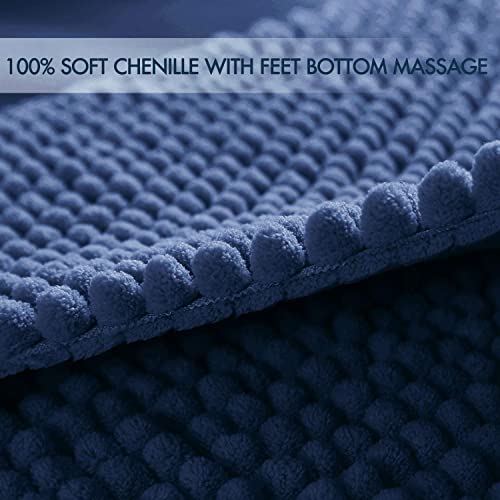 Jtdiffer Bathroom Rug Non Slip, Super Absorbent Bathroom Runner, Extra Soft Bath Mat And Quick Dry Chenille Bath Rugs Carpet For Tub, Shower, Bath Room, Bedroom, Kitchen, Sink (16X47, Blue) #TOP2