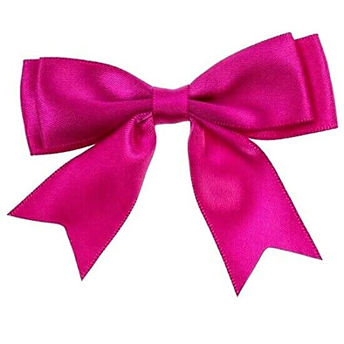 Trucraft - Satin Ribbon Double Craft Bows - 8.5cm Wide - Pack of 5 - Hot Pink