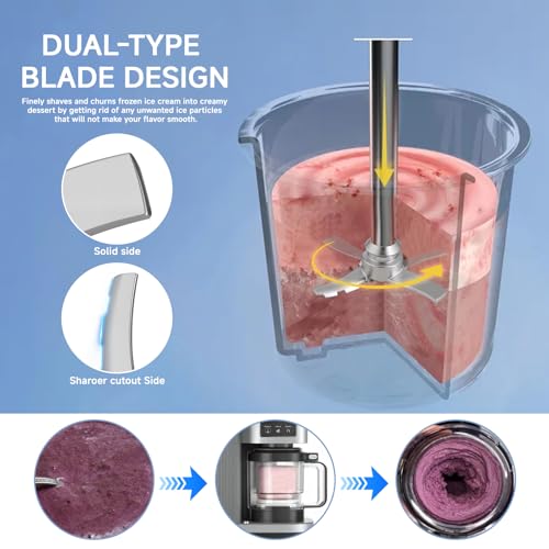 Image of Replacement Paddle Compatible with Ninja Swirl Creami NC701 Series Ice Cream Makers,Replacement Parts Blade for Ninja Creamy Soft Serve NC701 NC701C