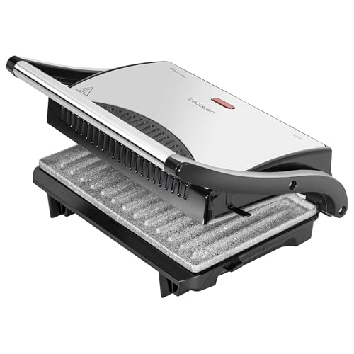 Cecotec Parrilla Eléctrica con Grill Rock'n Grill. 700W, Superficie 23x14.5cm, RockStone...