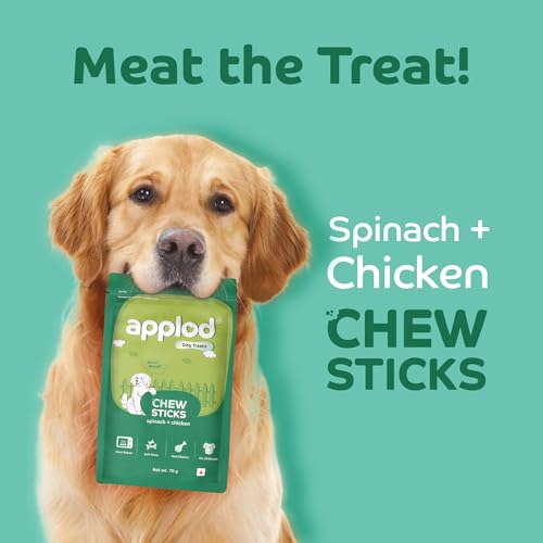 Image of Soft Spinach & Chicken Chew Sticks for Puppies, Adult & Senior Dogs | Nutritious Soft Chew Training Treats Gentle on Teeth | Healthy Veggie Dog Snacks | 70g