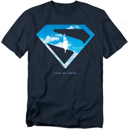 Popfunk Superman 2025 Movie Cloud Shield Unisex Adult T Shirt, Navy, Medium