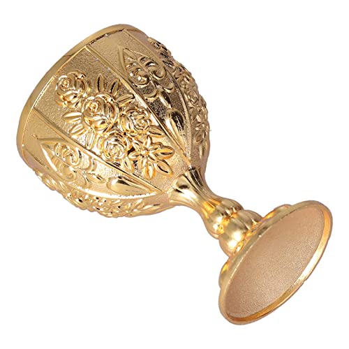 2Pcs Gold Goblet Cup, Vintage Metal Embossed Wine Cup Handmade Short Wine Goblet Embossed Wine Liqueur Cup Shot Glass For Home Bar(01) #TOP6