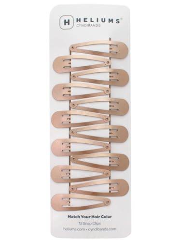 Heliums Snap Hair Clips for Women - Dark Blonde - 2 Inch Metal Barrettes for Thin Hair and Kids, Neutral Colors - 12 Count