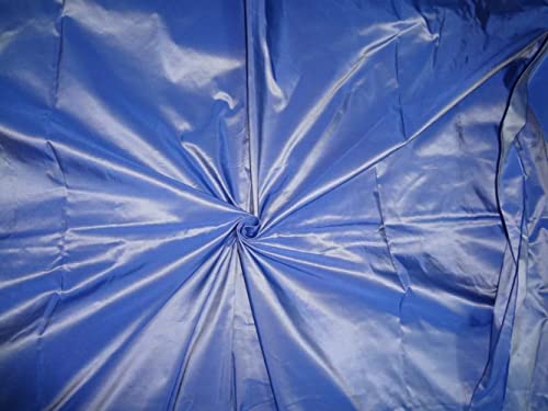 Tissu taffetas 100% pure soie bleu glacé et ivoire pour haute couture
