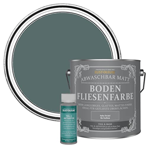 Rust-Oleum strapazierfähige, abwaschbare Bodenfliesenfarbe in dunkelgrün Matt Finish - Tiefsee 2,5 Litres