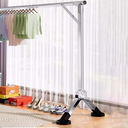 Clothes Drying Rack for Laundry, Adjustable and Foldable Drying Rack, Stainless Steel Clothes Drying Rack, Heavy Duty Laundry Hanger Dryer Rack, for Indoor Outdoor Use