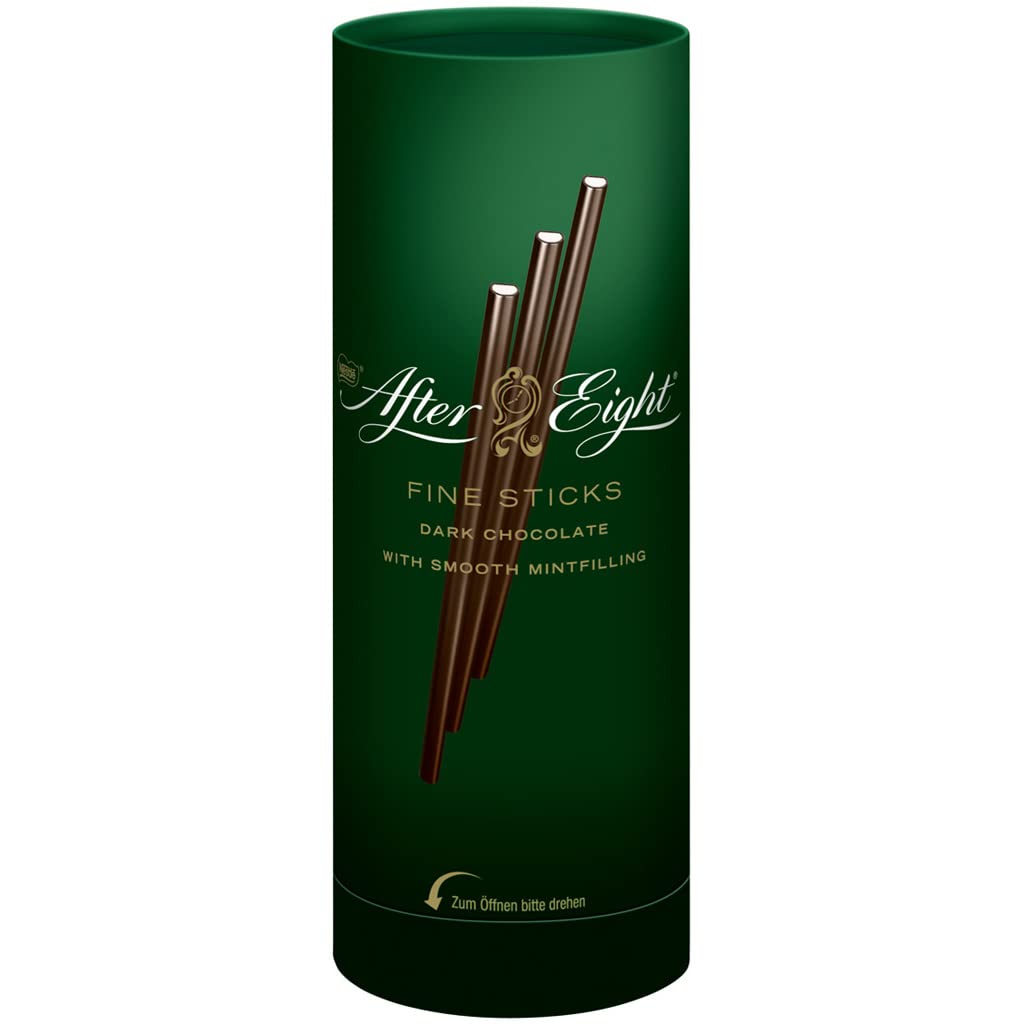 After Eight Straw Dark Chocolate Straws With White Mint Flavoured Delightfully Minty Fine Chocolate Sticks 110g
