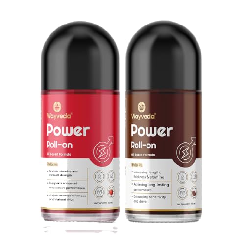 Image of Power Roll-On Combo for Men | Strawberry + Classic Oil-Based Formula with Ashwagandha & Shilajit | Supports Strength, Thickness, Vitality & Confidence | No Additives, Paraben Free | 2 x 50ml
