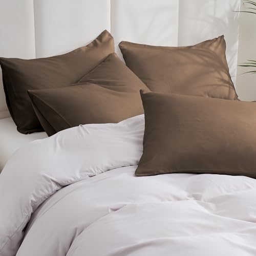 ZPECC Pillow Cases King Size Set of 12, 20x36 Envelope Closure Pillowcases, Soft Plain Brushed Microfiber Covers Hypoallergenic Breathable, Brown