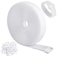 Fascette Fermacavo Riutilizzabili Kurkip - 5m Con 30 Fibbie, Nero, Per Organizzazione Cavi