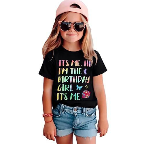 Image of Birthday Girl Shirt Kids Birthday Princess T-Shirt Toddler Girls Birthday Party Tee Cute Birthday Family Tee Tops