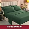 LONAVA Queen Size Sheet Set - 6 Piece Hotel Luxury Wrinkle-Free Microfiber Sheet, Oeko-TEX Certified, Breathable & Elastic, 16" Deep Pockets, Forest Green #4