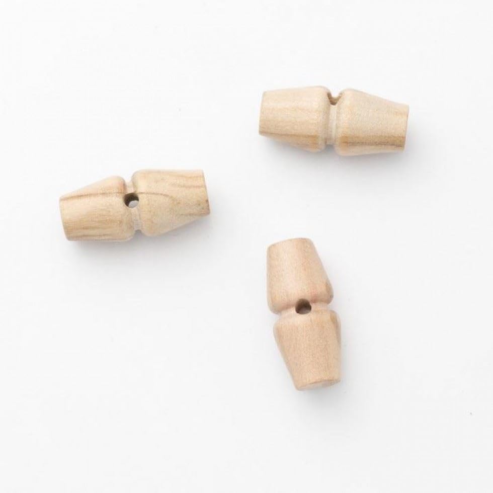 Minerva Botones de palanca de madera natural (paquete económico) de 25 mm, por paquete de 50