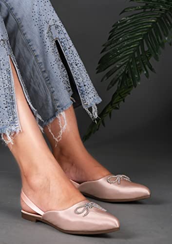 Image of TRYME Trending Stylish Pointed Toe Mules Comfortable Flat Fancy Casual Bellies Mules Sandal for Womens and Girls