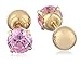 14k Yellow Gold Pink Cubic Zirconia Reversible Stud Earrings (1/2 cttw)