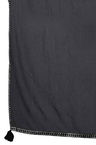 Image of W for Woman Solid Printed Gold Border Chiffon Dupatta
