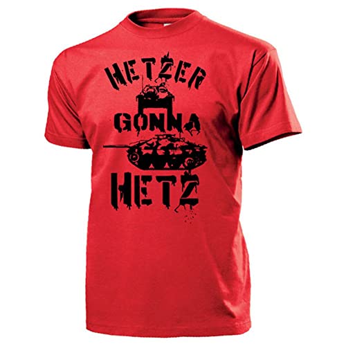 Chasse Char 38T T-Shirt Humour Militaire Allemand Hetzer Rouge XX-Large 13205