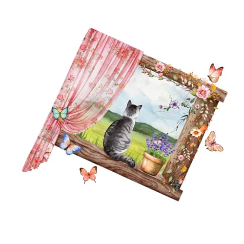 SEWOART Pegatina de Pared Autoadhesiva de Ventana Falsa 2 Piezas, Mural Decorativo para Dormitorio Infantil, Material Pvc Resistente, Calcomanía Removible para Decorar Habitaciones