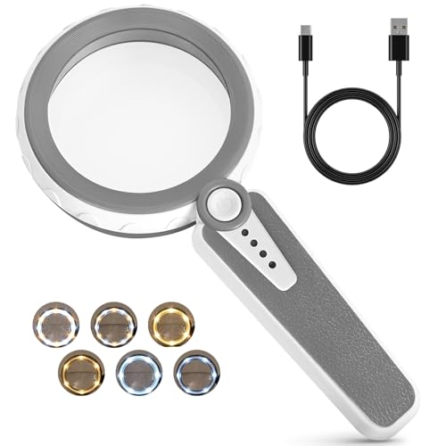 HUIBOER 45X Lighted Magnifying Glass for Seniors