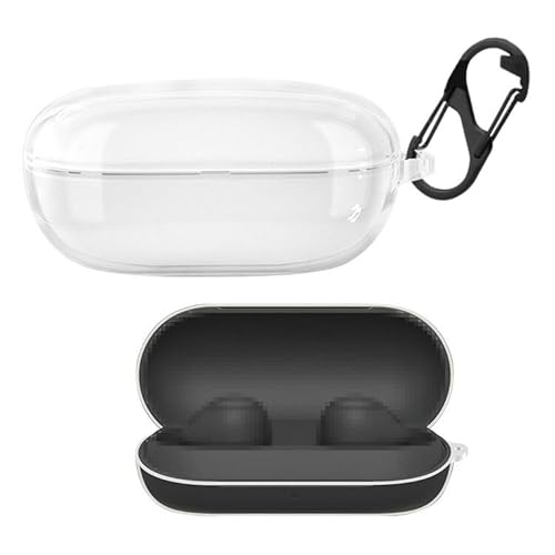 【KOOLRIVER】ヘッドホンケース・SONY WF-C700N用 クリアケース クリア 透明 TPU シンプル カラビナ付き 保護カバー ソニー おしゃれ カバー 傷つき防止 ケース ワイヤレスイヤホン 保護ケース カバー