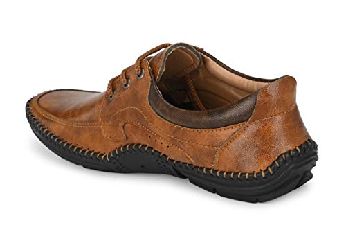Image of MACTREE Men Flexible-Stitched Sole Premium Formal Shoes for Men D-K10 Tan-Brown 10