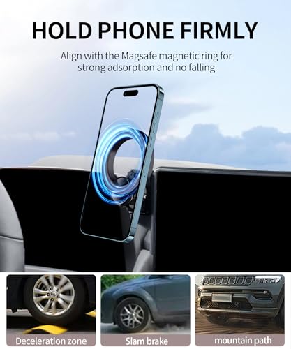 Image of Car Phone Holder for 2023-2026 Honda Accord 12.3 inch Screen | Magsafe Accessories Magnetic Cell Phone Mount Clip Compatible with iPhone, 3D fit Stable Dashboard Navigation Bracket Stand
