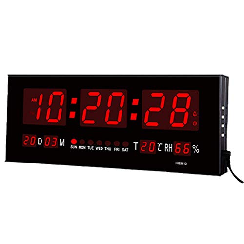 SGSG Reloj de Pared Digital, batería de Alarma con Temporizador Jumbo led Grande con...